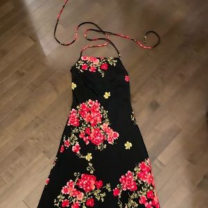 Black & floral asymmetrical dress